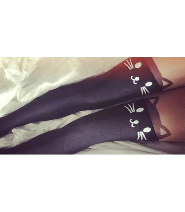 Collant cat transparent black - Dream Shop