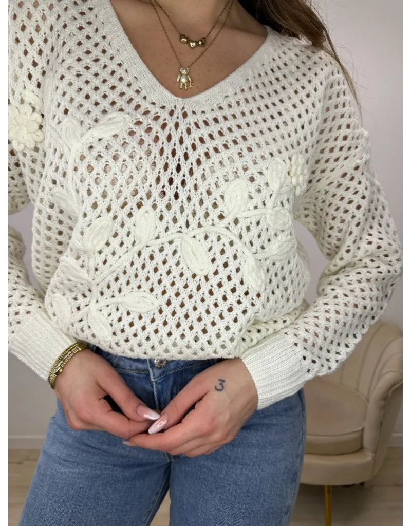 MAGLIA TRAFORATA BAY BIANCA