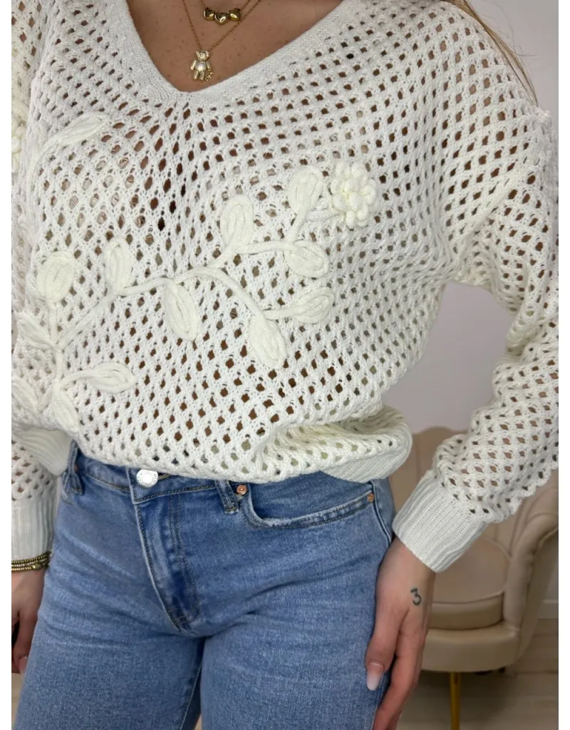 MAGLIA TRAFORATA BAY BIANCA