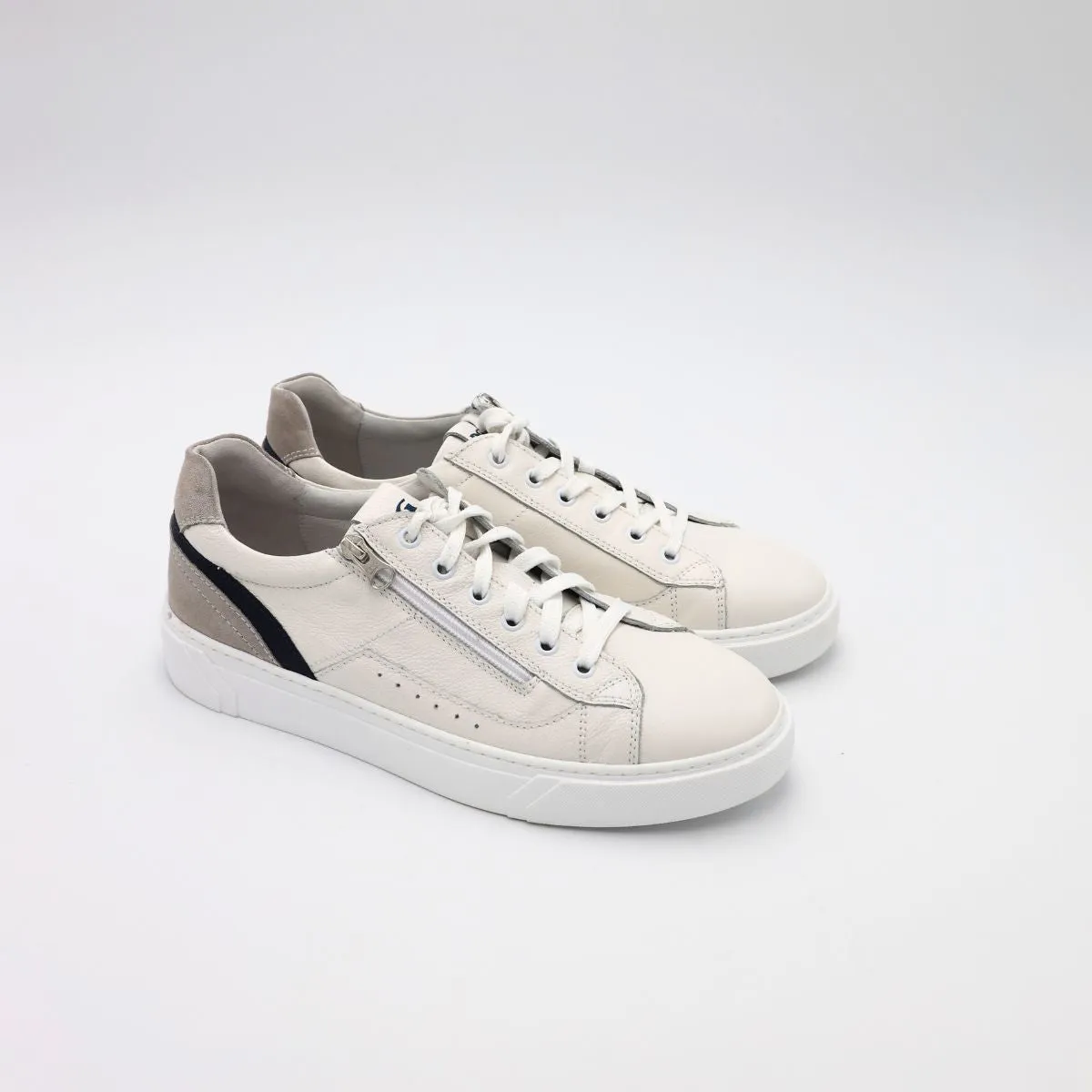 NERO GIARDINI SNEAKER E400241U 707 ZIP BIANCO  