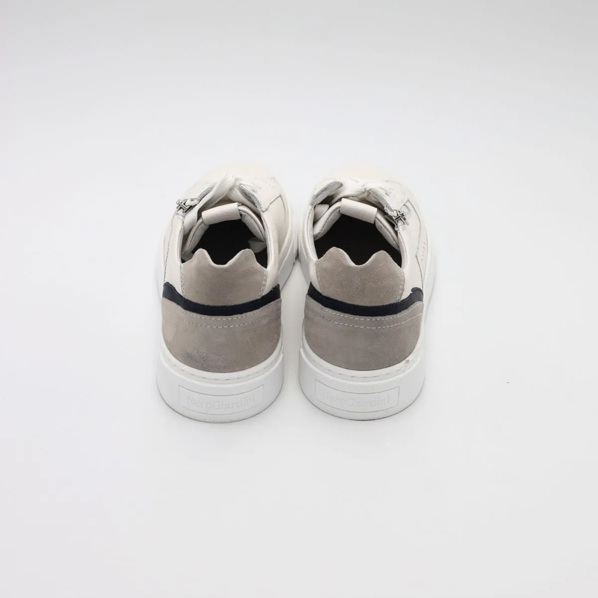 NERO GIARDINI SNEAKER E400241U 707 ZIP BIANCO  