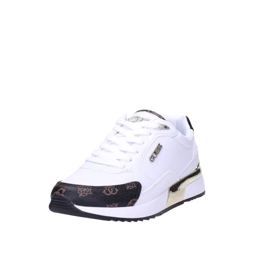SCARPE GUESS DONNA SNEAKER RUNNER MOXEA 4G LOGO PEONY WHITE BROWN FL5MOXFAL12  