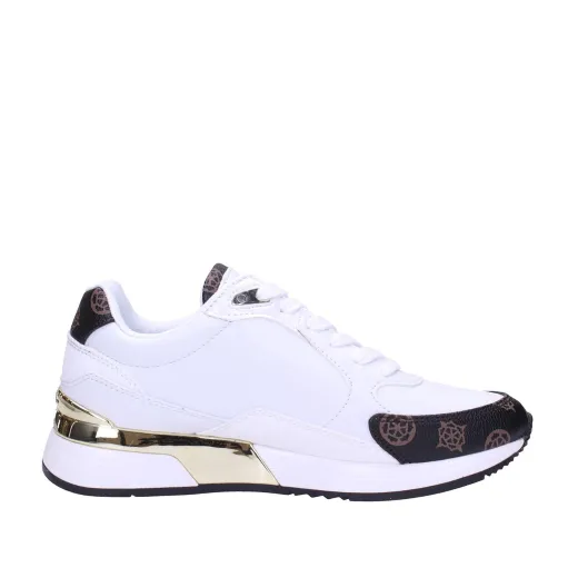 SCARPE GUESS DONNA SNEAKER RUNNER MOXEA 4G LOGO PEONY WHITE BROWN FL5MOXFAL12  