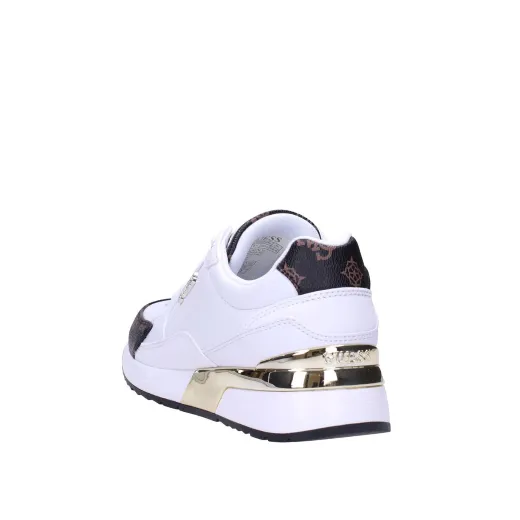 SCARPE GUESS DONNA SNEAKER RUNNER MOXEA 4G LOGO PEONY WHITE BROWN FL5MOXFAL12  