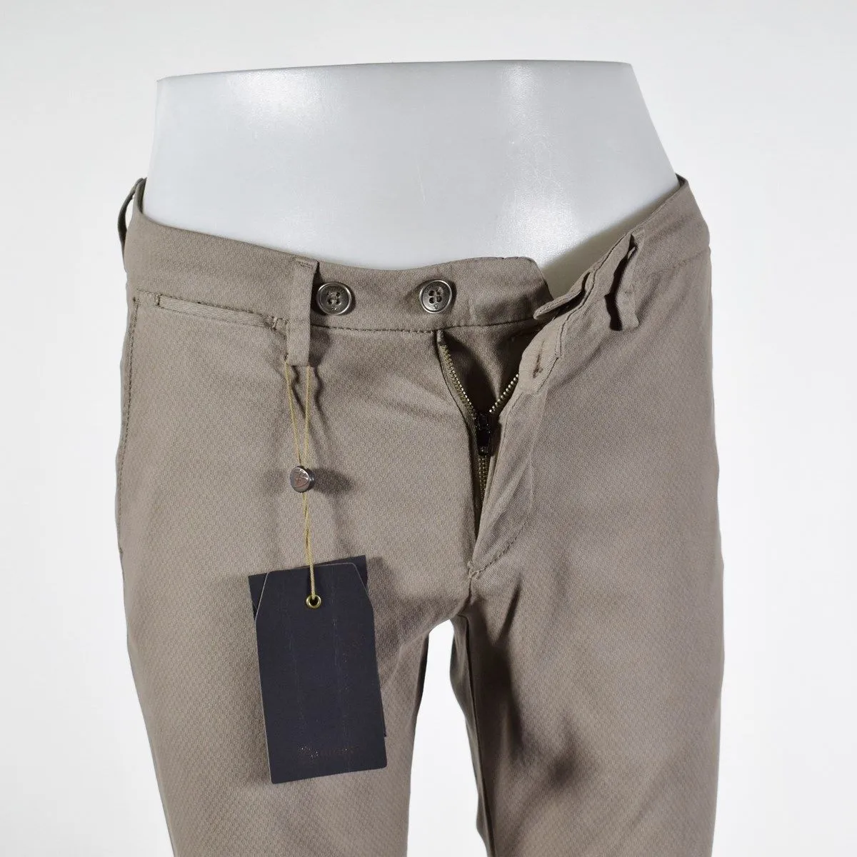 Trousers made in Italy bsettecento stretch cotton worked slim fit
